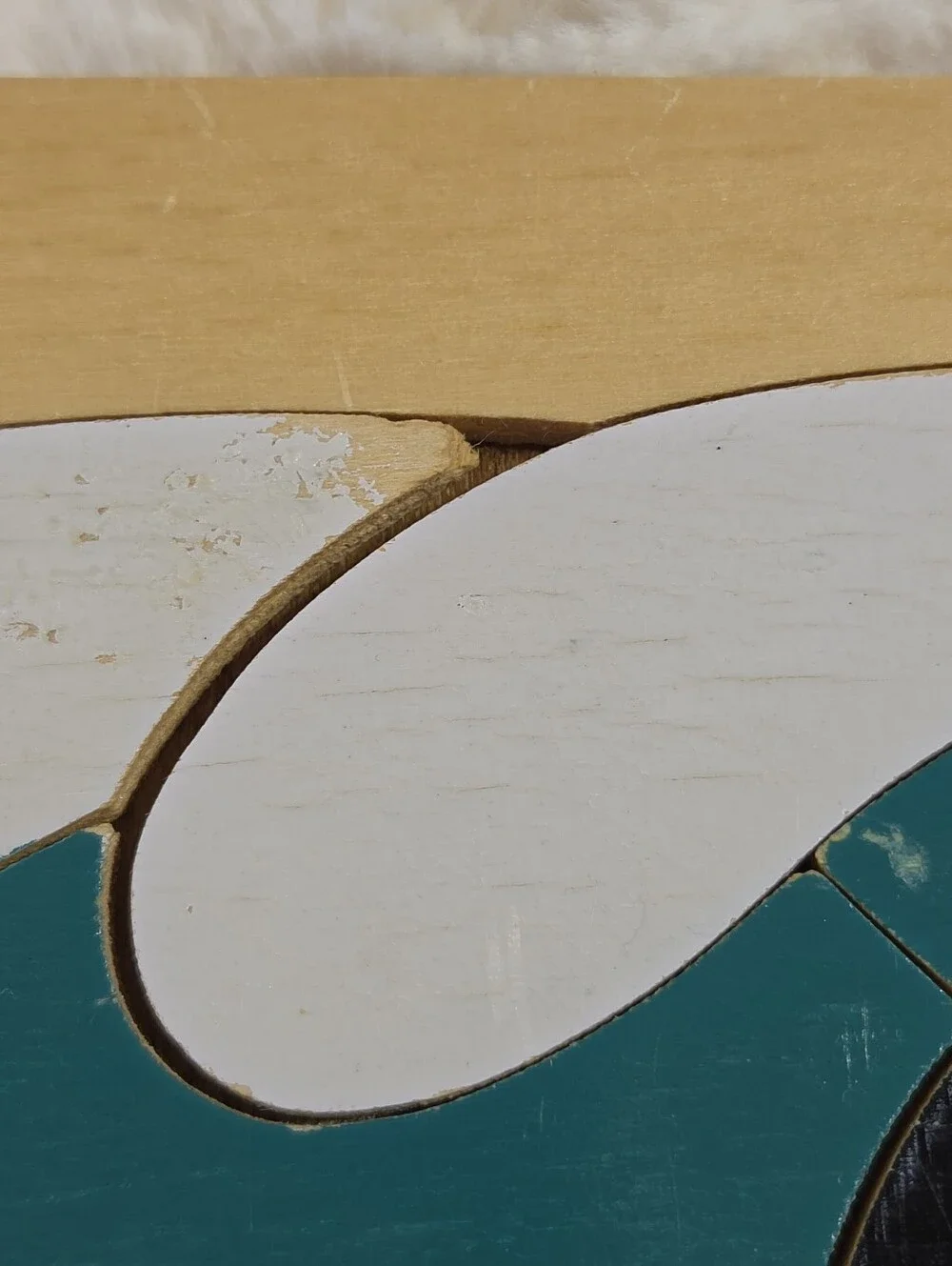 Vintage Anekoma Hawaiian Boy Surfing Wood Tray Puzzle